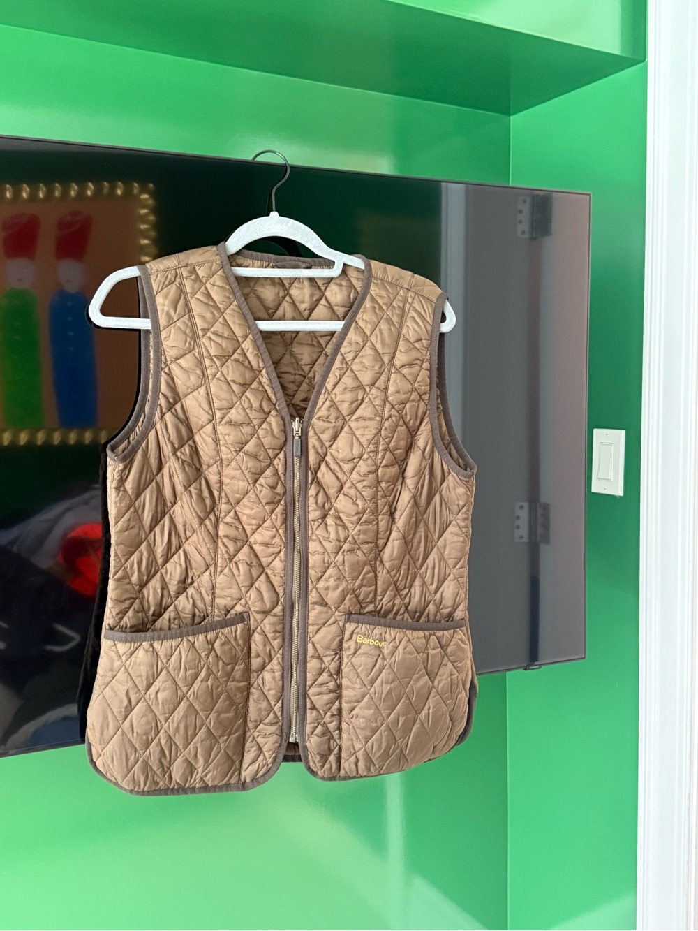 Quilted Brown Zip Front Vest
